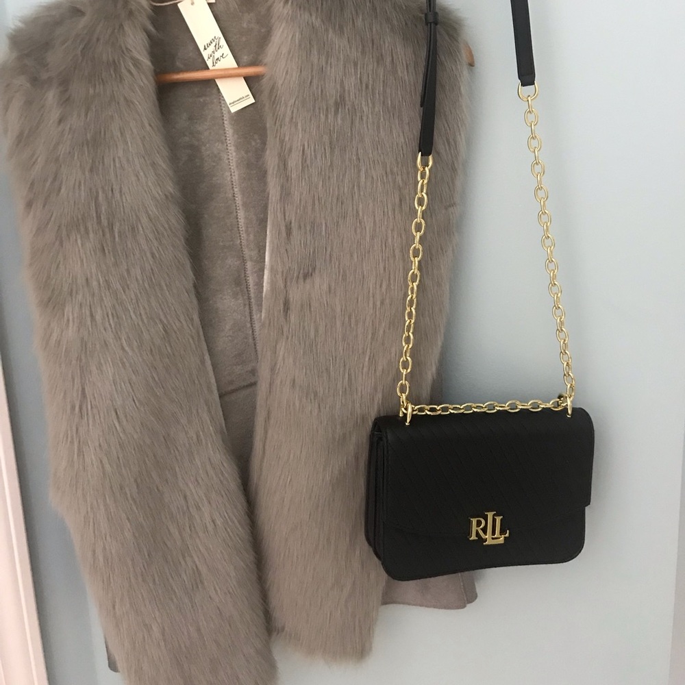 Grey faux fur vest NWT